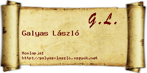 Galyas László névjegykártya